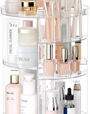Rotating Makeup Organizer, DIY 8 Adjustable Layers Spinning Skincare Organizer