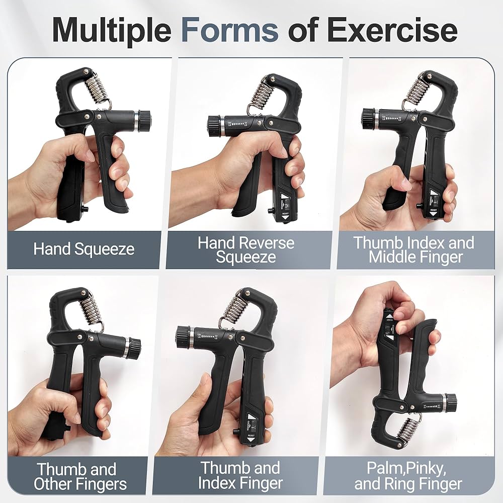 Grip Strength Trainer Kits (5 Pack), Forearm Strengthener with Adjustable Resistance