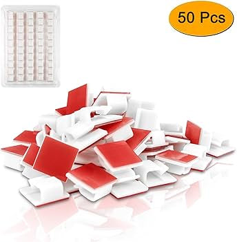 50 Pcs Self Adhesive Cable
Management Clips, Cable Organizers Sticky Wire Clips