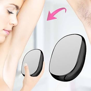 Problems Solved crystal hair remover stone for women and men, portable and safe hair removal tool with smooth crystal surface.