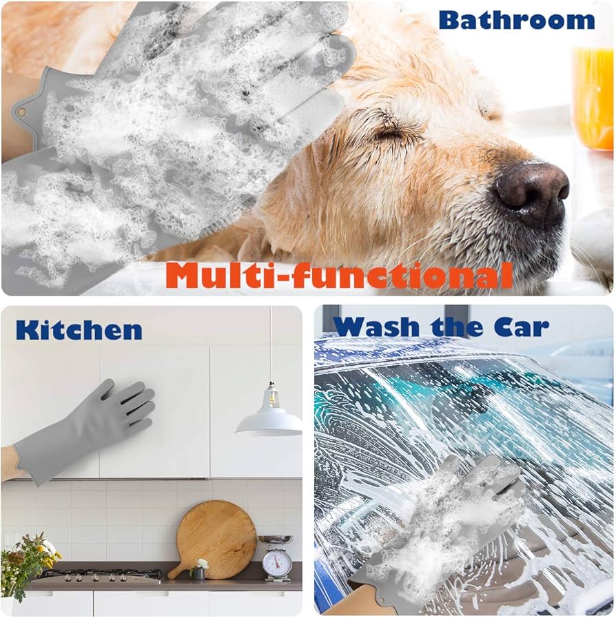 Pet Hair Remover, Gentle Magic Pet Grooming Gloves, Efficient Deshedding Glove for Dogs