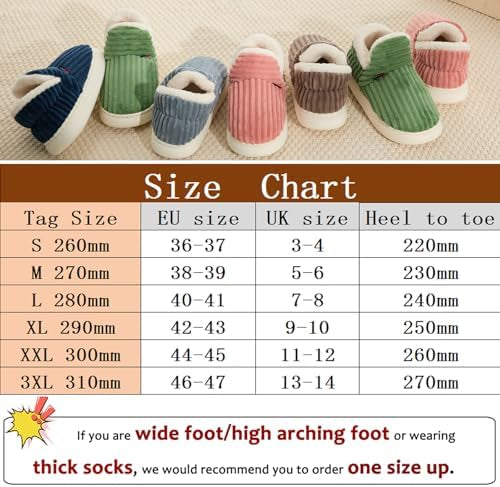 Slippers Women Ladies Fuzzy With Memory Foam Winter House Soft Anti-Slip Sole