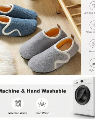 Solshine Women's Plush Closed Slippers Warm Non-Slip Slippers, gray, 40/41 EU