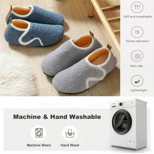 Solshine Women's Plush Closed Slippers Warm Non-Slip Slippers, gray, 40/41 EU