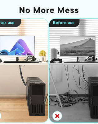 Problems Solved 13mm cable tidy sleeve, 3m length, flexible cable management tube for PC and TV cords.