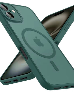 Problems Solved magnetic phone case compatible with MagSafe, military-grade shockproof design, shown on a smartphone.