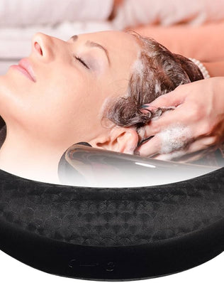 Problems Solved salon neck pillow and cushion for hair wash shampoo bowls, providing comfortable support during hair treatments.