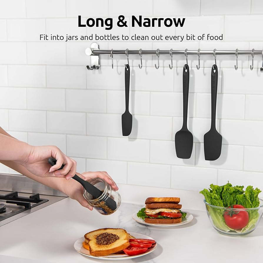 Silicone Spatula Set of 4: 315°C Heat-Resistant Flexible