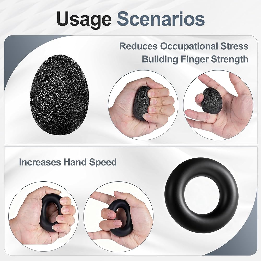 Grip Strength Trainer Kits (5 Pack), Forearm Strengthener with Adjustable Resistance