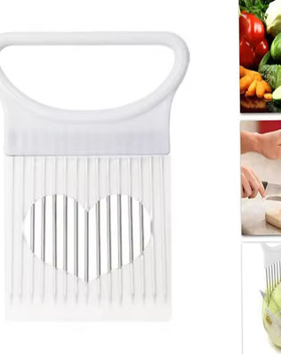 Stainless Steel Onion Slicer & Vegetable Holder - Problems Solved