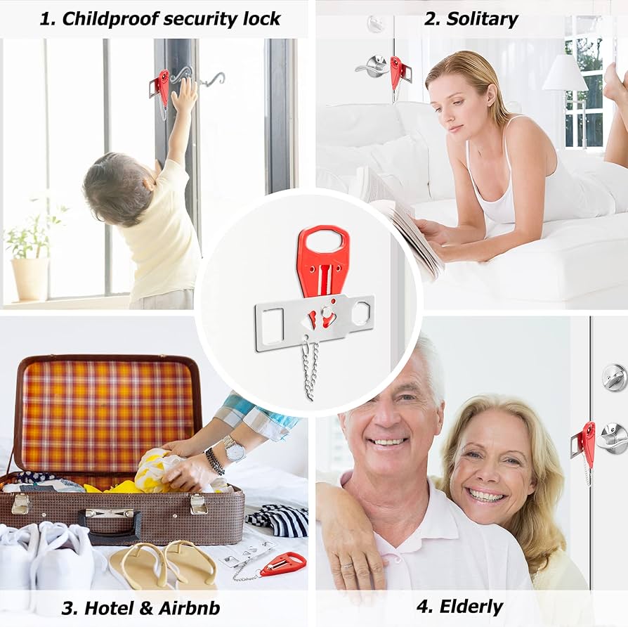 Problems Solved portable door lock for hotel travel safety, compact security lock for home and travel protection