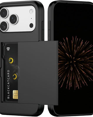 Problems Solved iPhone 17 Pro card holder case with slim, shockproof dual-layer design and wallet functionality.