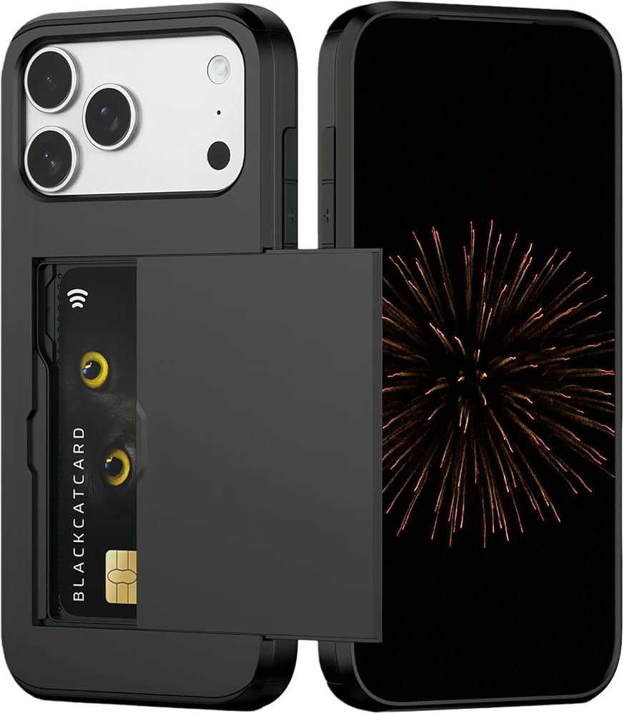 Problems Solved iPhone 17 Pro card holder case with slim, shockproof dual-layer design and wallet functionality.