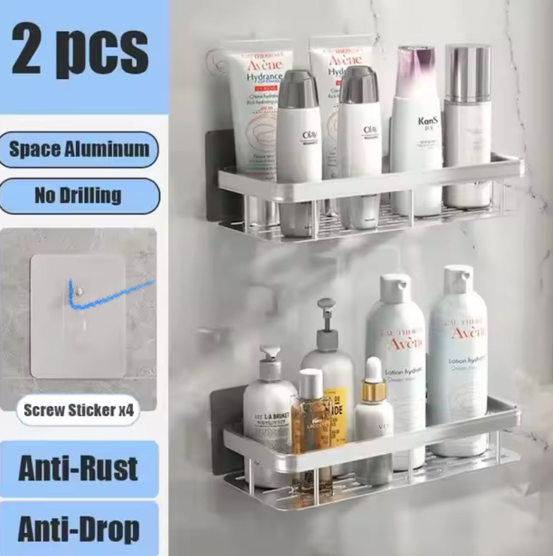 Bathroom Shelf for Shower & Toilet Storage - Problems Solved