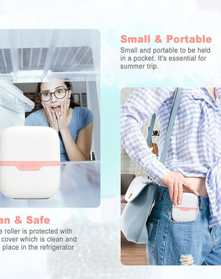 Ice Roller for Face and Eyes - Facial Skin Care Tools with 2 in 1 Face Roller and Travel Case