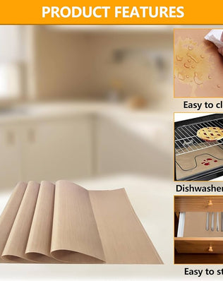 Pack of 10 Non-Stick Oven
Liners, Silicone Baking Mats & Paper, Ideal for Bottom of Oven