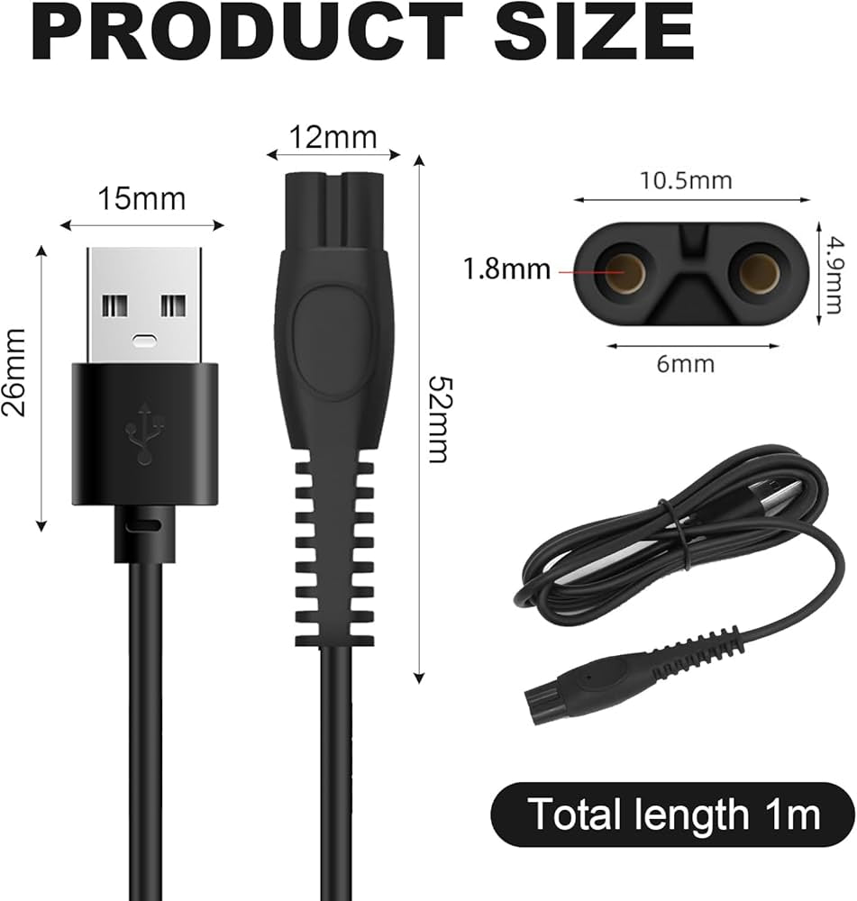 5V Cable for Philips One Blade
Charger, Compatible with All