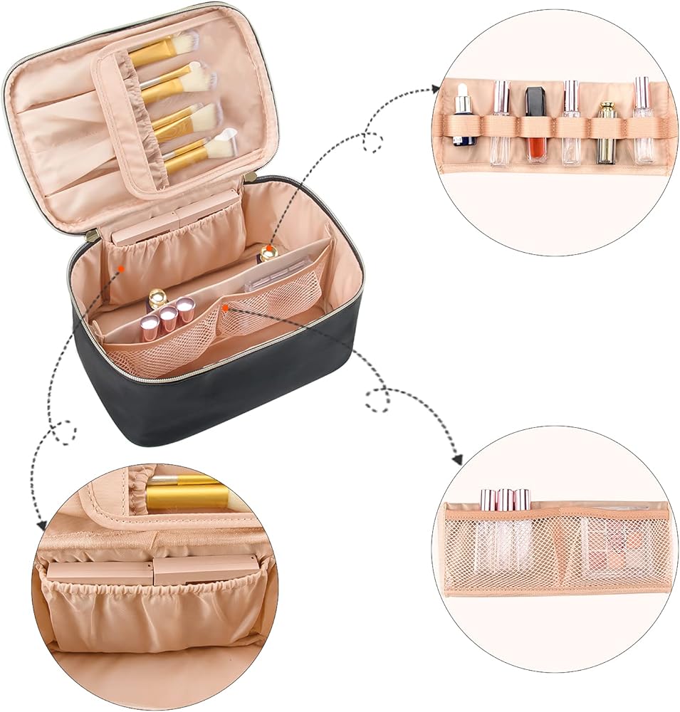 Makeup Bag, Portable Cosmetic Bag, Travel Makeup Case Organiser