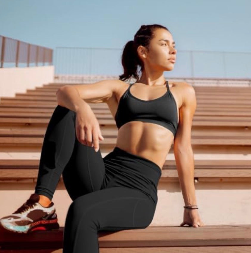 Women's high waist sports leggings with pockets by Problems Solved, featuring a comfortable fit and stretchy fabric for active wear.