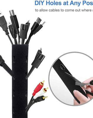 [4 Pcs] Cable Tidy Management Sleeve, 50 cm long, Wire Hider Cord Organizer