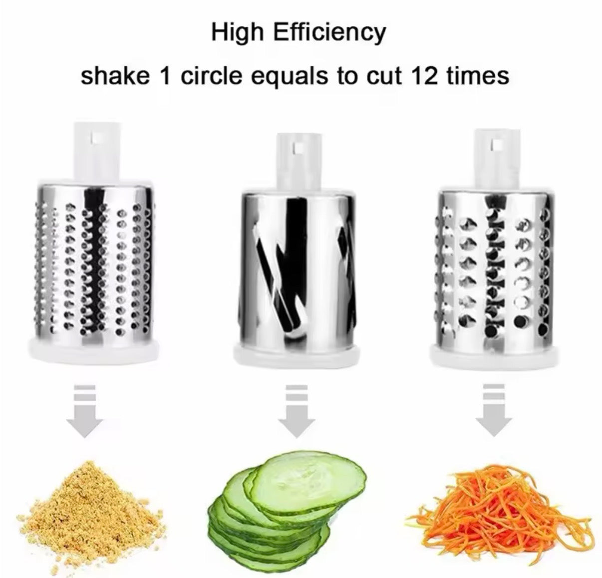 Highly Efficient and Versatile Vegetable and Fruit Slicer Grater Benchtop Drum Cutter