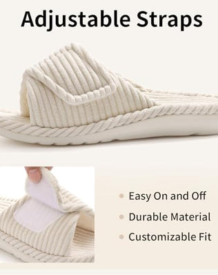 Orthopedic Slippers for Women with Adjustable Arch Support Indoor Slippers Open Toe