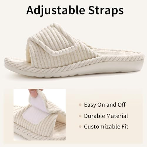 Orthopedic Slippers for Women with Adjustable Arch Support Indoor Slippers Open Toe