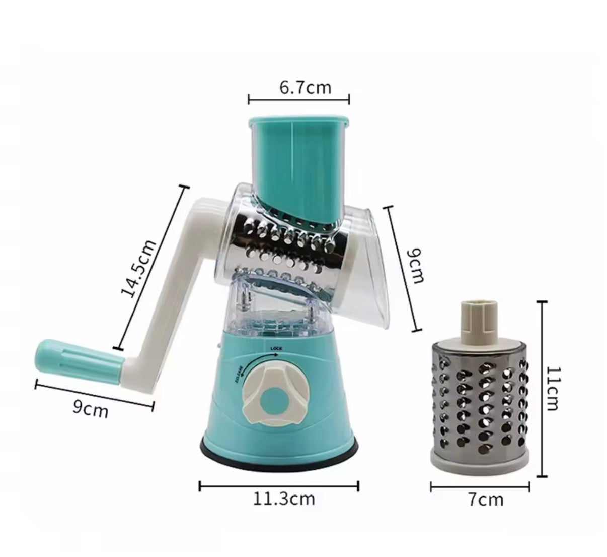 Highly Efficient and Versatile Vegetable and Fruit Slicer Grater Benchtop Drum Cutter