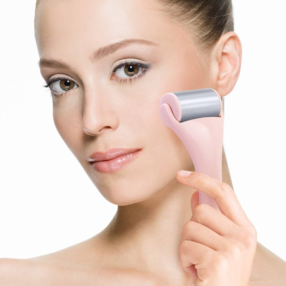 Ice Roller for Face and Eye 2 Pcs, Face Roller Skin Care for Puffiness, Migraine, Pain Relief