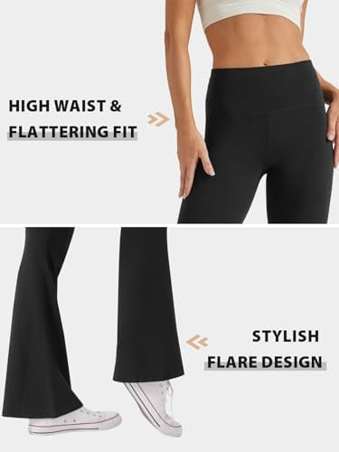 Women's high waist yoga trousers by Problems Solved with flared, bootcut legs and comfortable stretchy fabric for active wear.