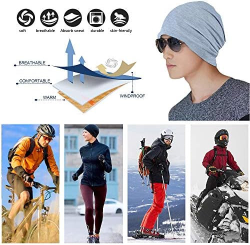 Slouchy Beanie Hat - Chemo Cancer Cotton Head Hat Sleep Cap Turban Headwear Stretch