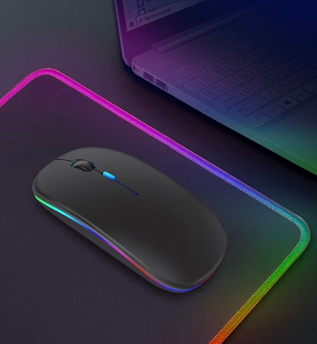 Problems Solved wireless Bluetooth mouse for laptops, rechargeable computer mouse with 2.4GHz connectivity, sleek black design