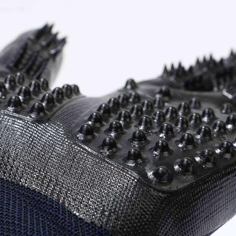 Pet Grooming Gloves Improved Five Finger Design Rubber Glove Gentle