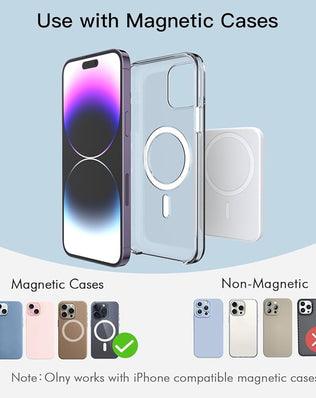 Problems Solved wireless magnetic power bank with 5000mAh capacity, MagSafe compatible portable charger with 15W fast charging.