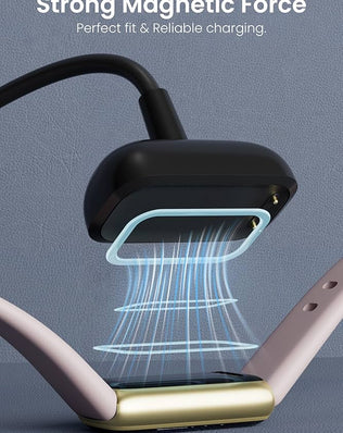 Problems Solved Fitbit Charge 6/5/Luxe smartwatch 3.3ft replacement charging cable, shown coiled and ready for use.