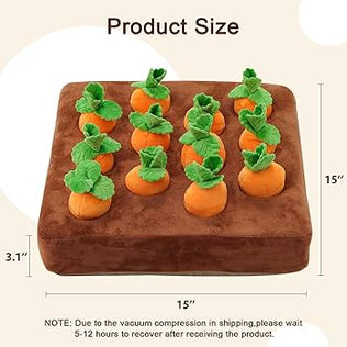 Interactive Dog Toys, Carrot Snuffle Mat for Dogs Plush Puzzle Toys 2 in 1 Non-Slip