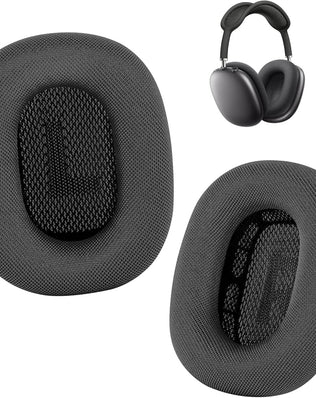 Problems Solved AirPods Max ear cushions with upgraded mesh, replacement earpads showing soft, breathable material and secure fit