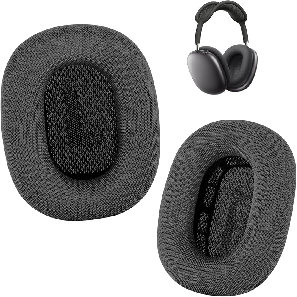 Problems Solved AirPods Max ear cushions with upgraded mesh, replacement earpads showing soft, breathable material and secure fit