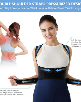 Back Brace, Posture Corrector for Women and Men, Adjustable Full Back Support