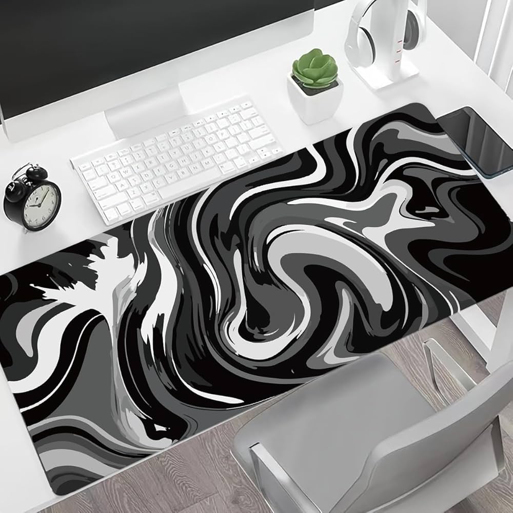 Large Problems Solved gaming mouse mat, 800x400mm desk mat with smooth surface and non-slip base, perfect for gaming setups.