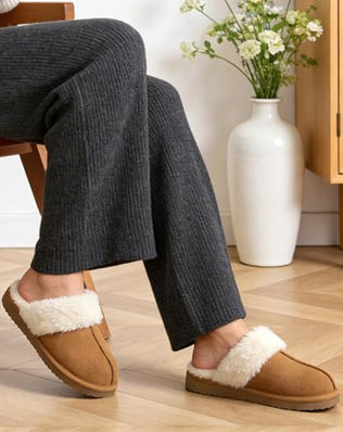 Women's Fuzzy Memory Foam Slippers Fluffy Winter House Shoes Indoor and Outdoor