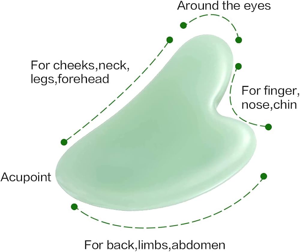 Gua Sha Tool, Jade Stone Guasha Massage Tool for Scraping Facial and SPA