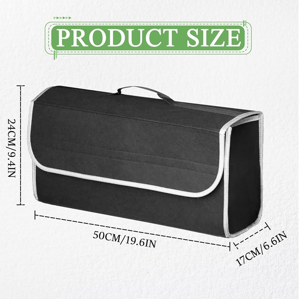 Car Boot Organiser Bag, Foldable Car Boot Organiser Storage, Anti Slip Felt Trunk