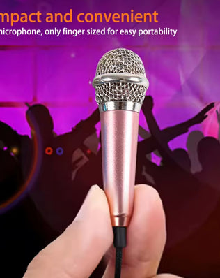 Problems Solved handheld mini stereo microphone with 3.5mm jack, ideal for portable studio speech and recording.