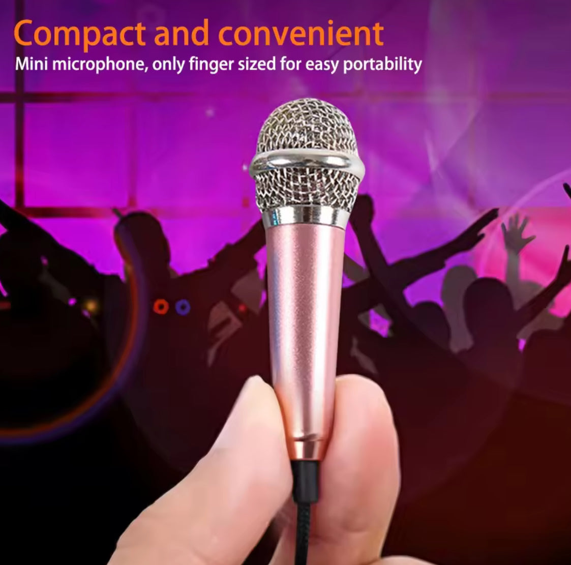 Problems Solved handheld mini stereo microphone with 3.5mm jack, ideal for portable studio speech and recording.
