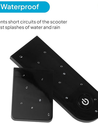 Problems Solved OcioDual replacement screen cover for Xiaomi 1S M365 Pro electric scooter, showing a clear view of the cover and connectors.