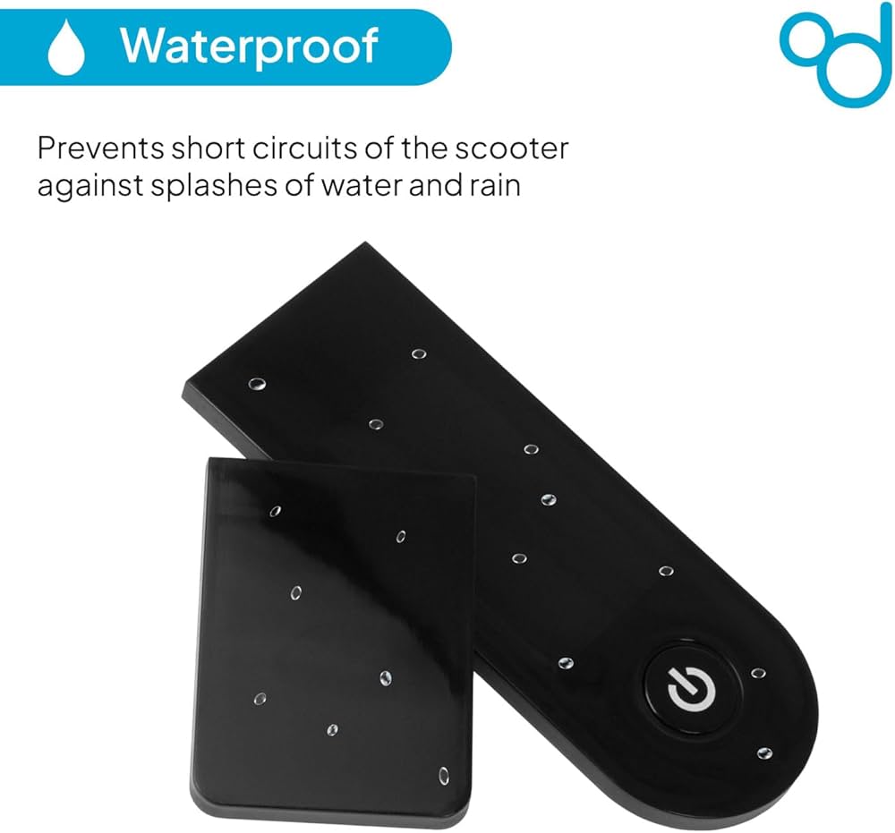 Problems Solved OcioDual replacement screen cover for Xiaomi 1S M365 Pro electric scooter, showing a clear view of the cover and connectors.