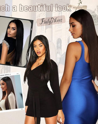 6PCS Clip in Hair Extensions 24" Straight Long Extensions for Women Synthetic Hairpiece
