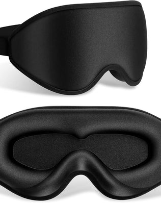 Problems Solved 99% fully block out light eye sleep mask with 3D deep contoured eyes cover, soft and comfortable for restful sleep.
