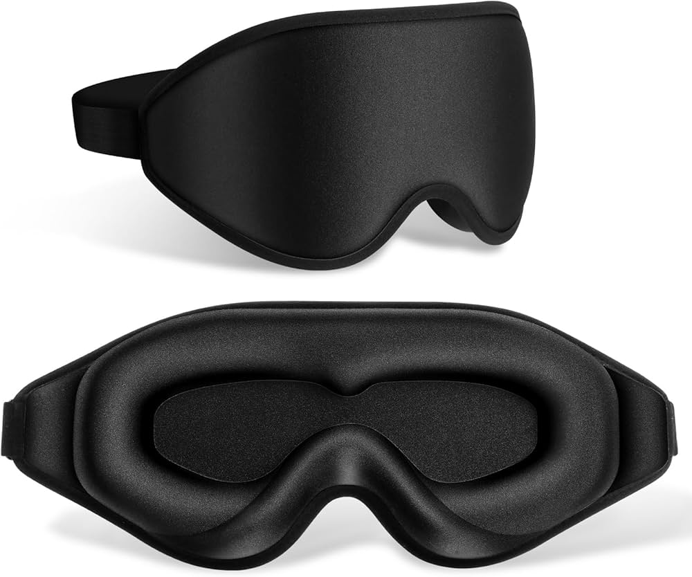 Problems Solved 99% fully block out light eye sleep mask with 3D deep contoured eyes cover, soft and comfortable for restful sleep.